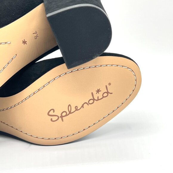 Splendid Womens 7.5M Rosie Black Suede‎ Leather Heels Pumps Shoes - Picture 11 of 13